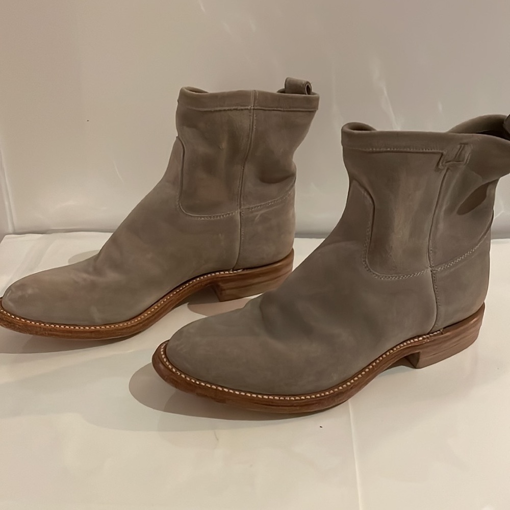 Lucchese Taupe Leather Ankle Boots